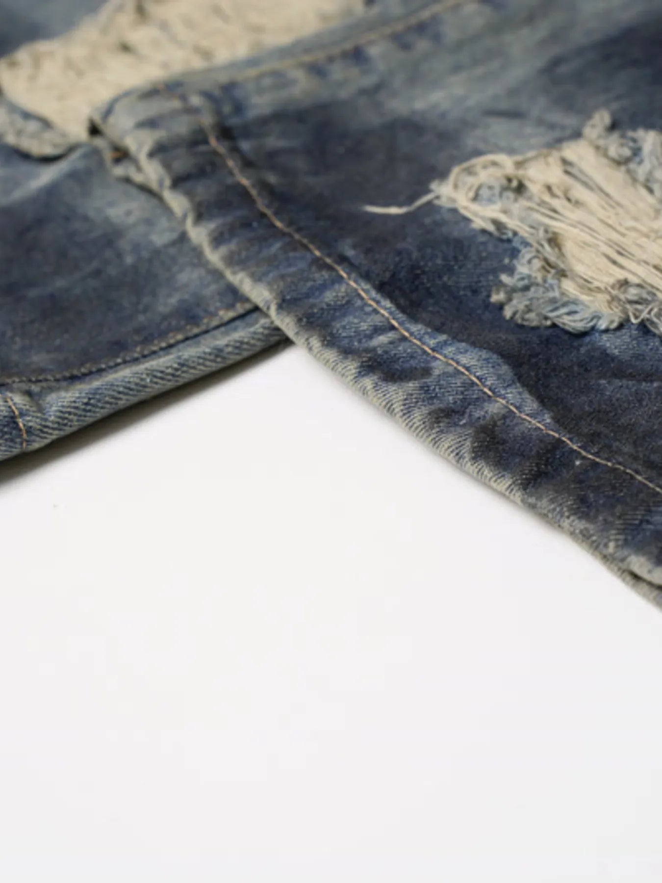 Men's Distressed Wide Leg Vintage Wash Jeans - Velora Luxury Fashion