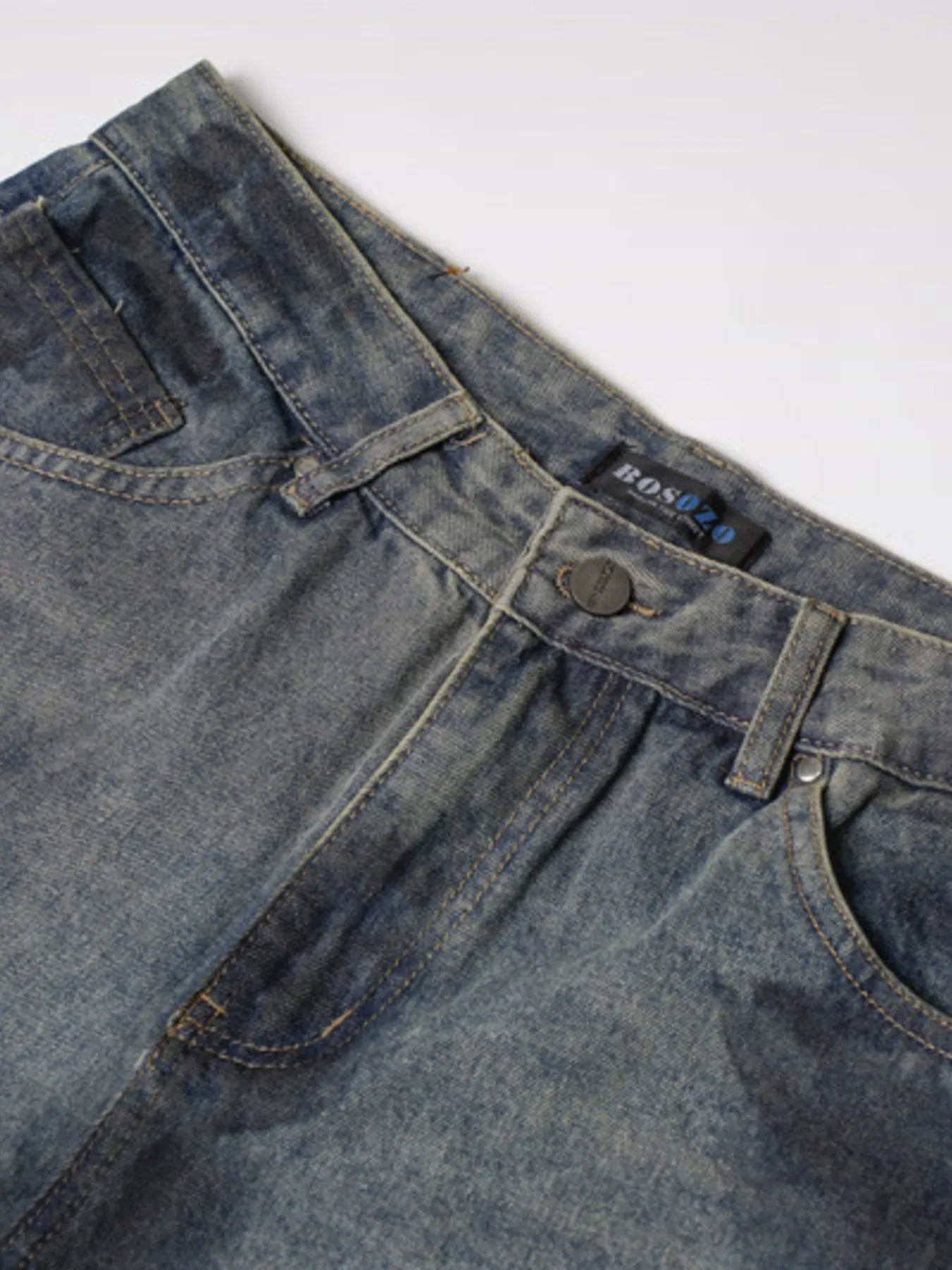 Men's Distressed Wide Leg Vintage Wash Jeans - Velora Luxury Fashion