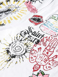 Men's Drawstring Graffiti Art Graphic Shorts - Velora Luxury Fashion