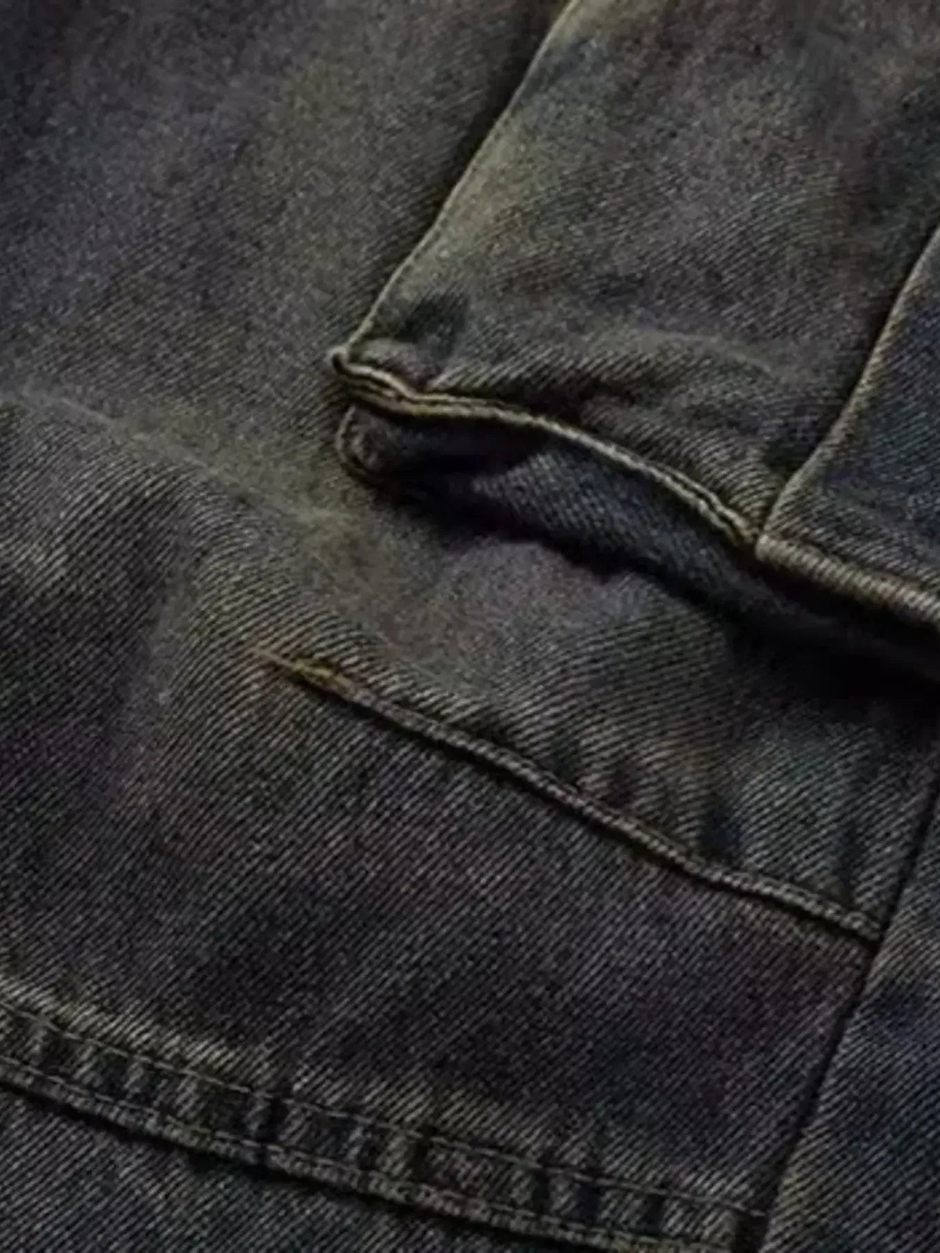 Men's Elastic Waist Washed Cargo Jeans - Velora Luxury Fashion