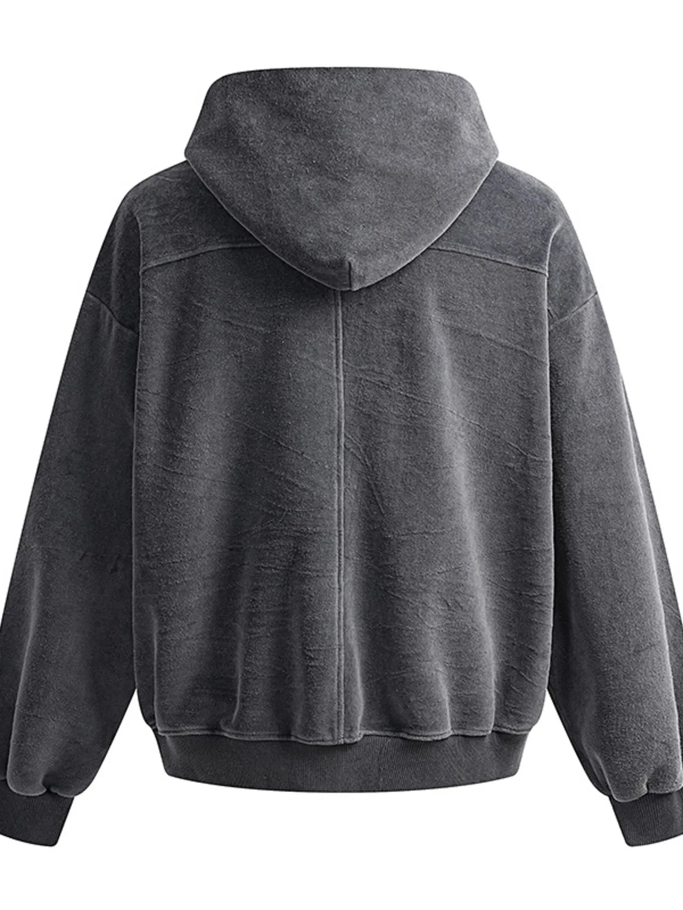 Men's Embroidered Detail Zip Up Hoodie - Velora Luxury Fashion