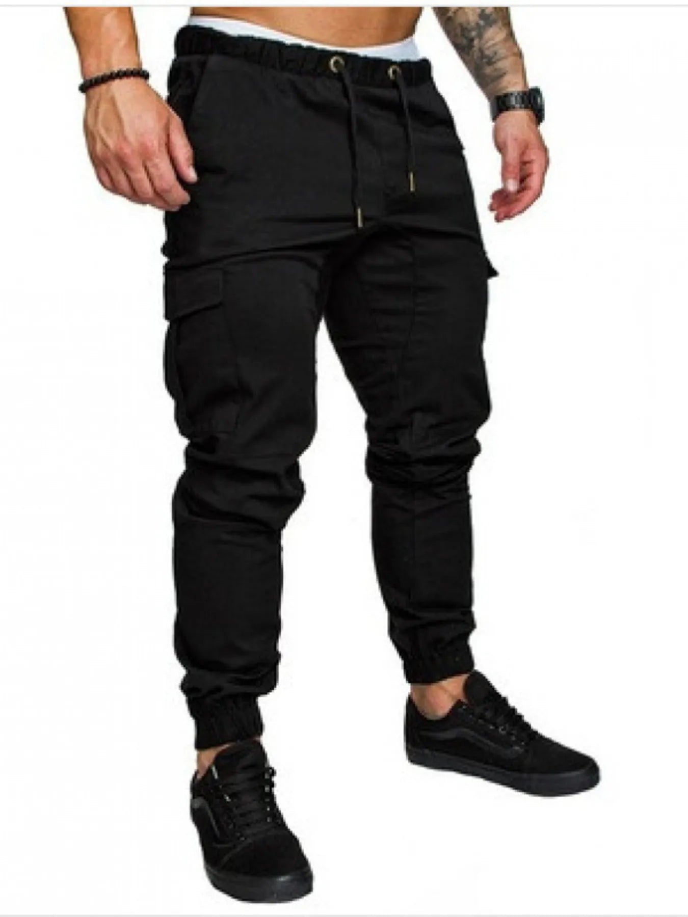 Men's Full Size Cargo Jogger with Drawstring Waistband Plus Size - Velora Luxury Fashion