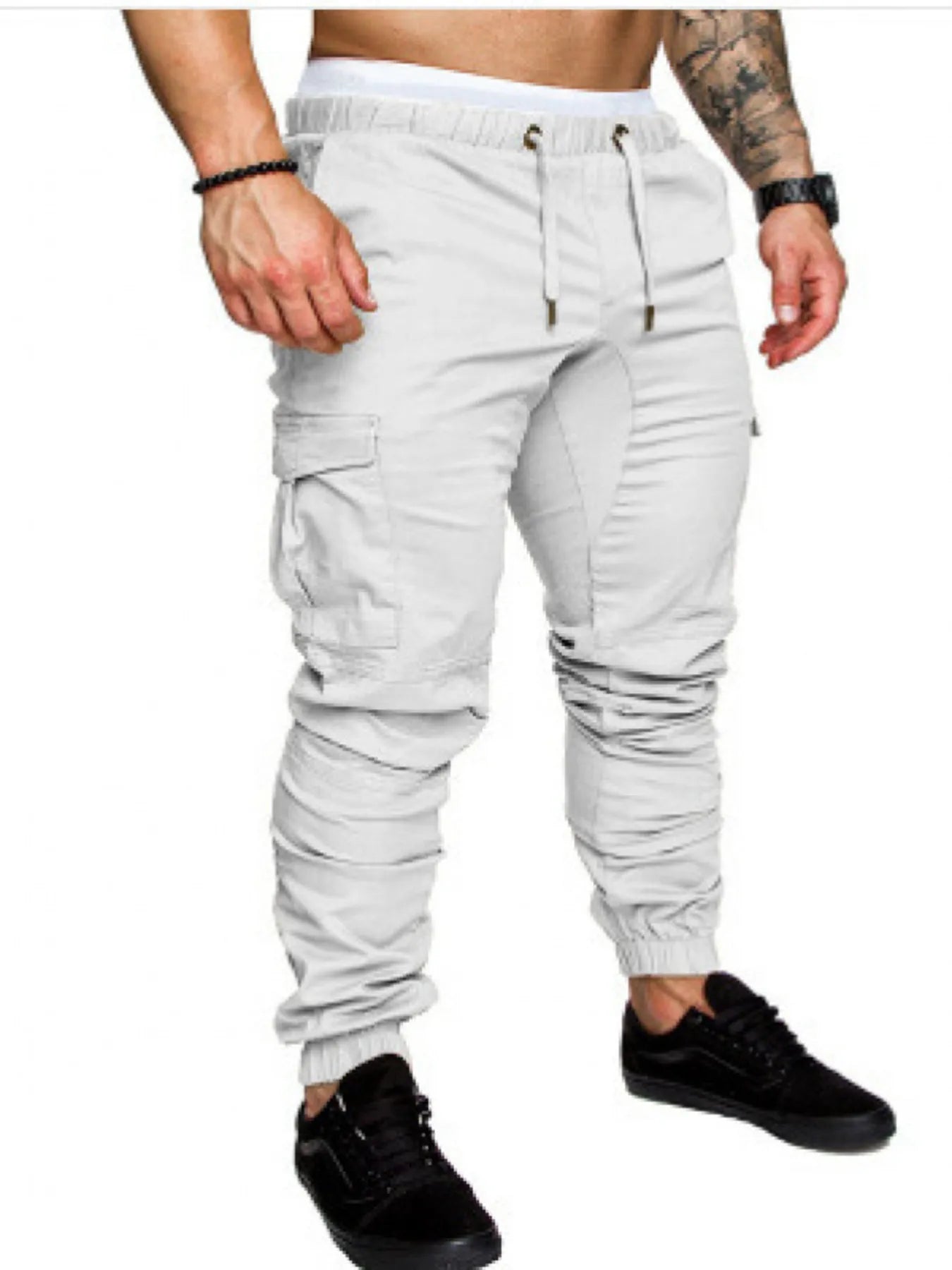 Men's Full Size Cargo Jogger with Drawstring Waistband Plus Size - Velora Luxury Fashion