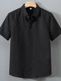 Men's Full Size Short Sleeve Button-Up Shirt Plus Size - Velora Luxury Fashion