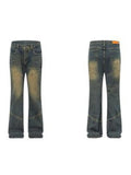 Men's Full Size Vintage Wash Bootcut Denim Jeans Plus Size - Velora Luxury Fashion