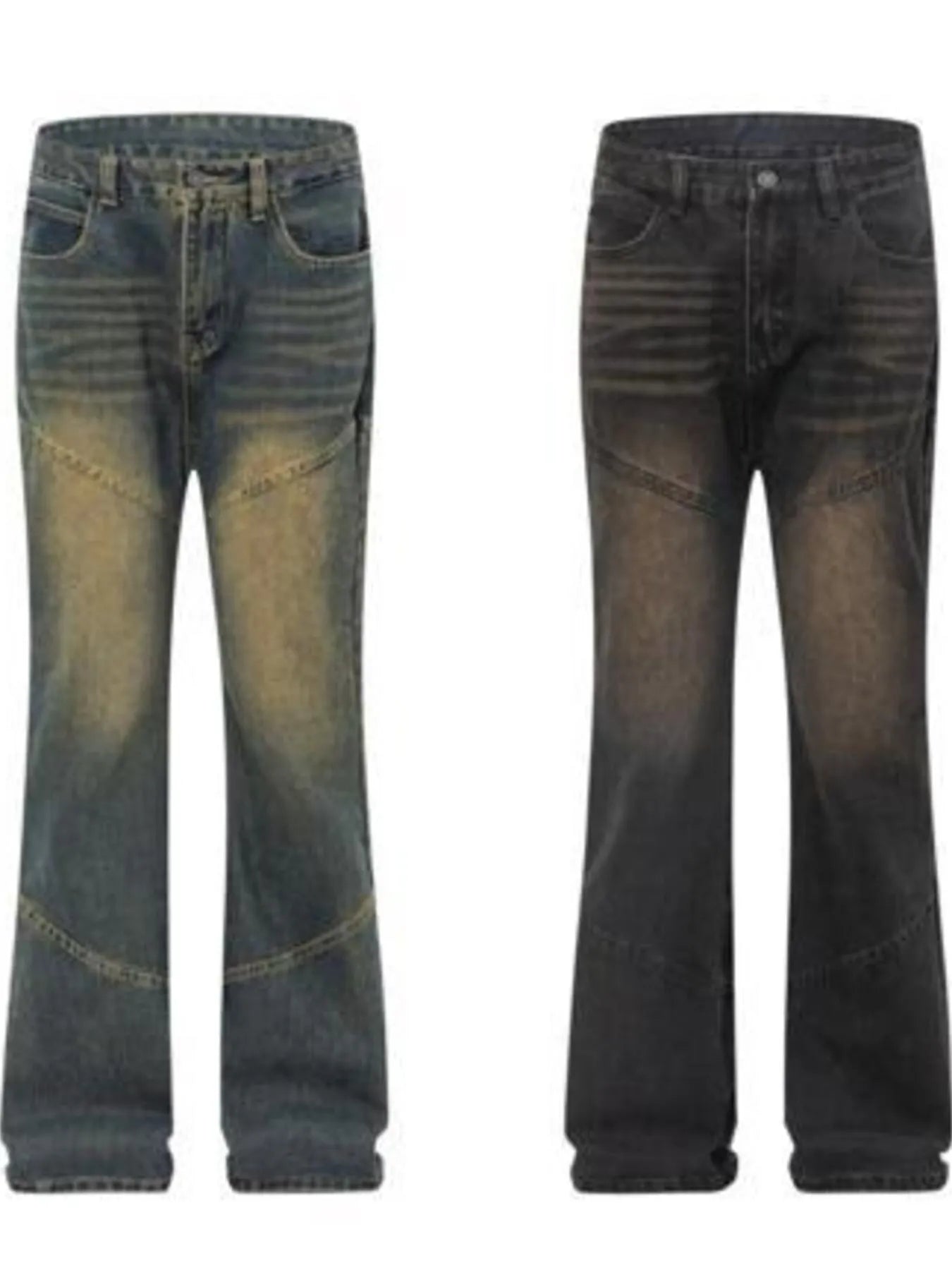 Men's Full Size Vintage Wash Bootcut Denim Jeans Plus Size - Velora Luxury Fashion
