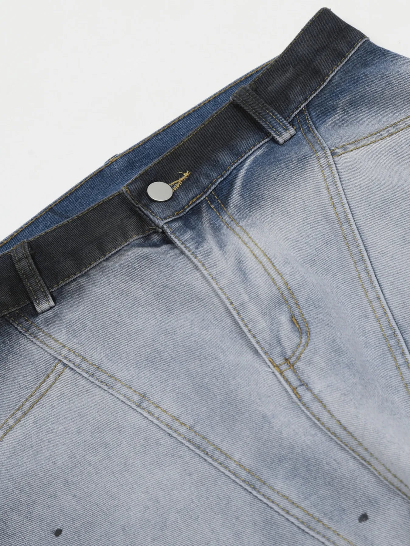 Men's Gradient Curved Jeans with Seam Detail - Velora Luxury Fashion