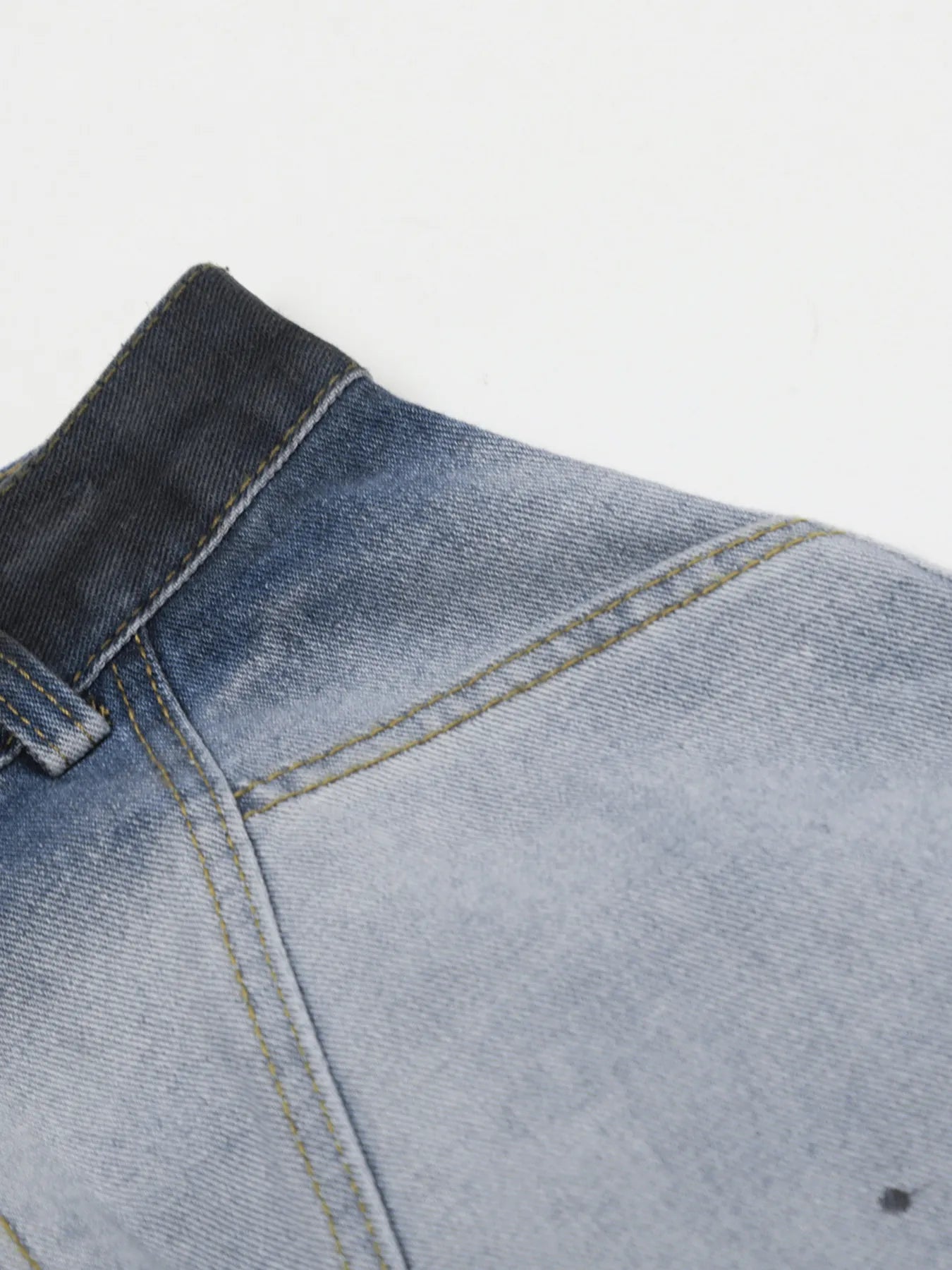 Men's Gradient Curved Jeans with Seam Detail - Velora Luxury Fashion