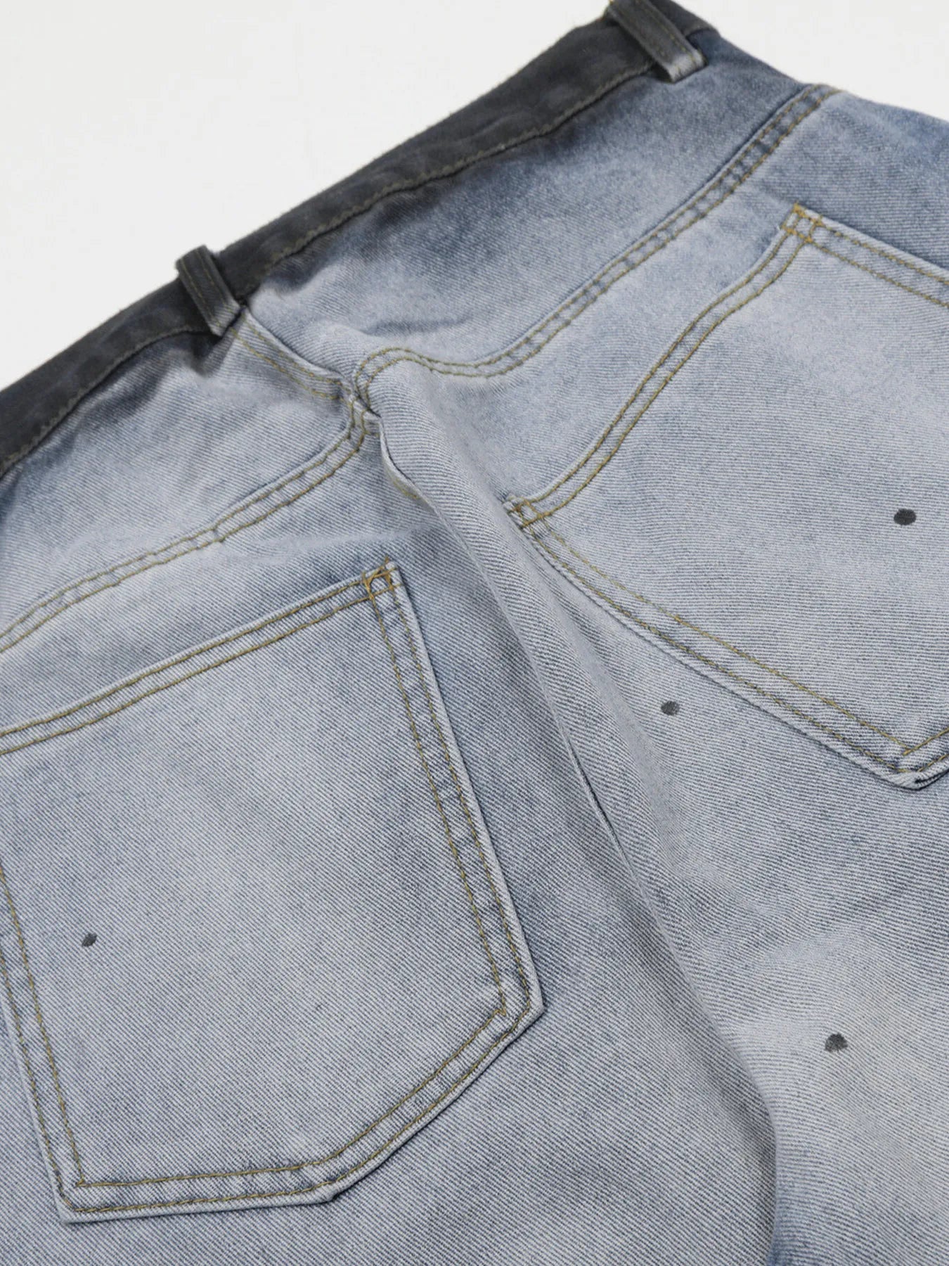 Men's Gradient Curved Jeans with Seam Detail - Velora Luxury Fashion