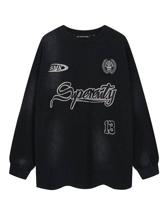 Men's Graphic Oversized Long Sleeve Sweatshirt - Velora Luxury Fashion