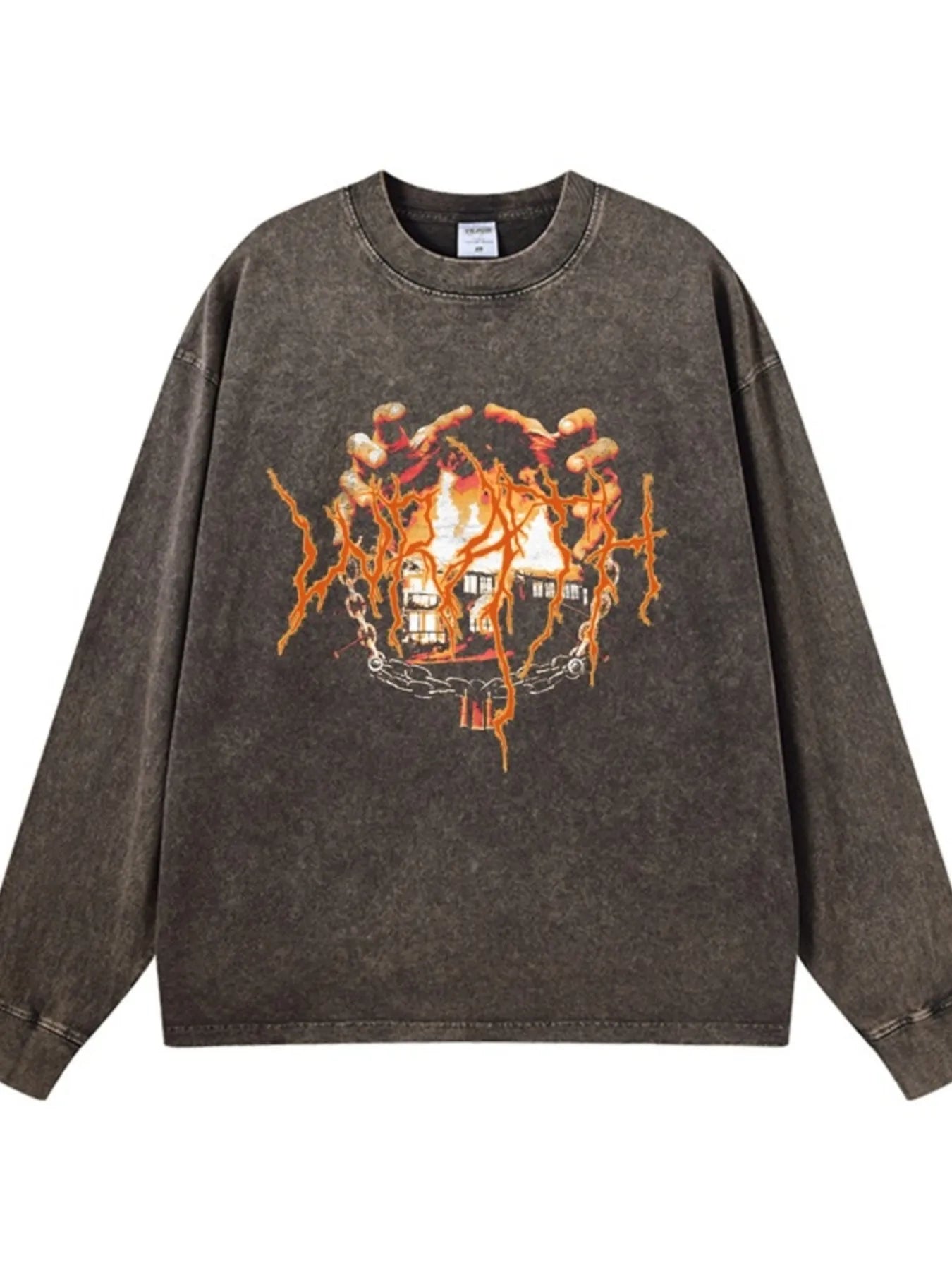 Men's Graphic Oversized Long Sleeve T-Shirt - Velora Luxury Fashion