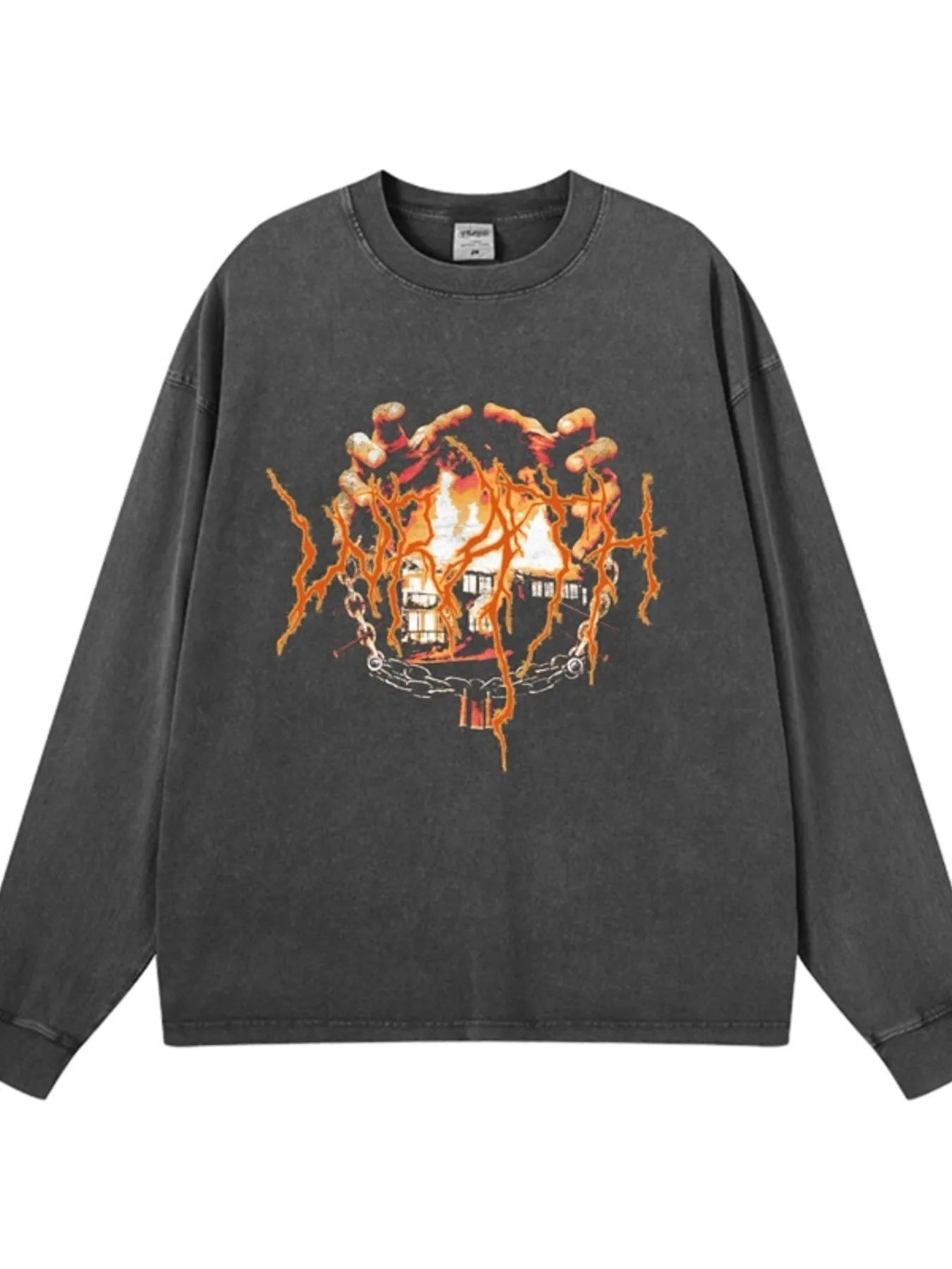 Men's Graphic Oversized Long Sleeve T-Shirt - Velora Luxury Fashion