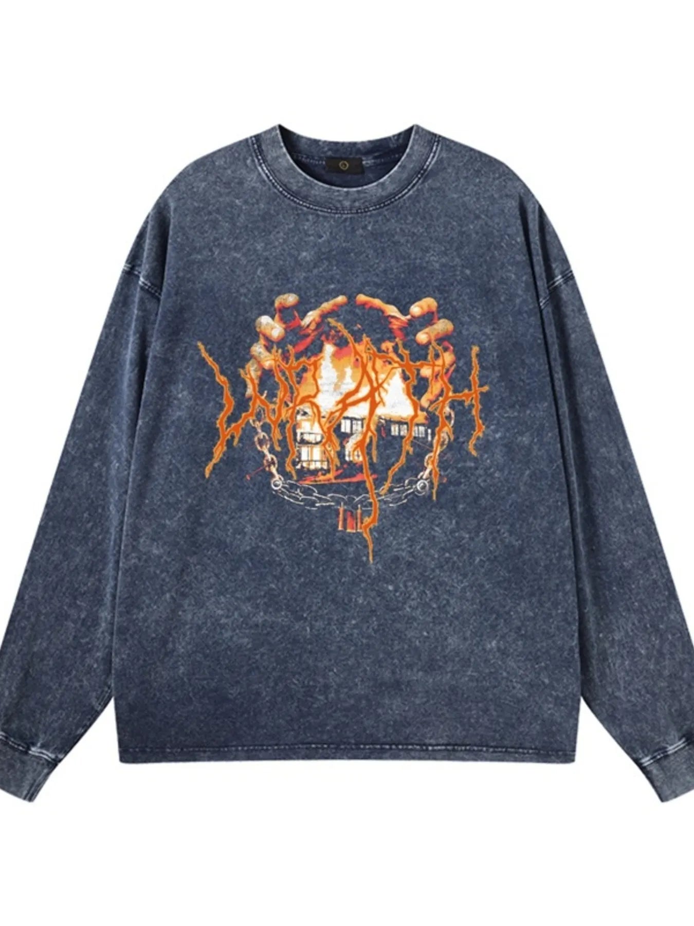 Men's Graphic Oversized Long Sleeve T-Shirt - Velora Luxury Fashion