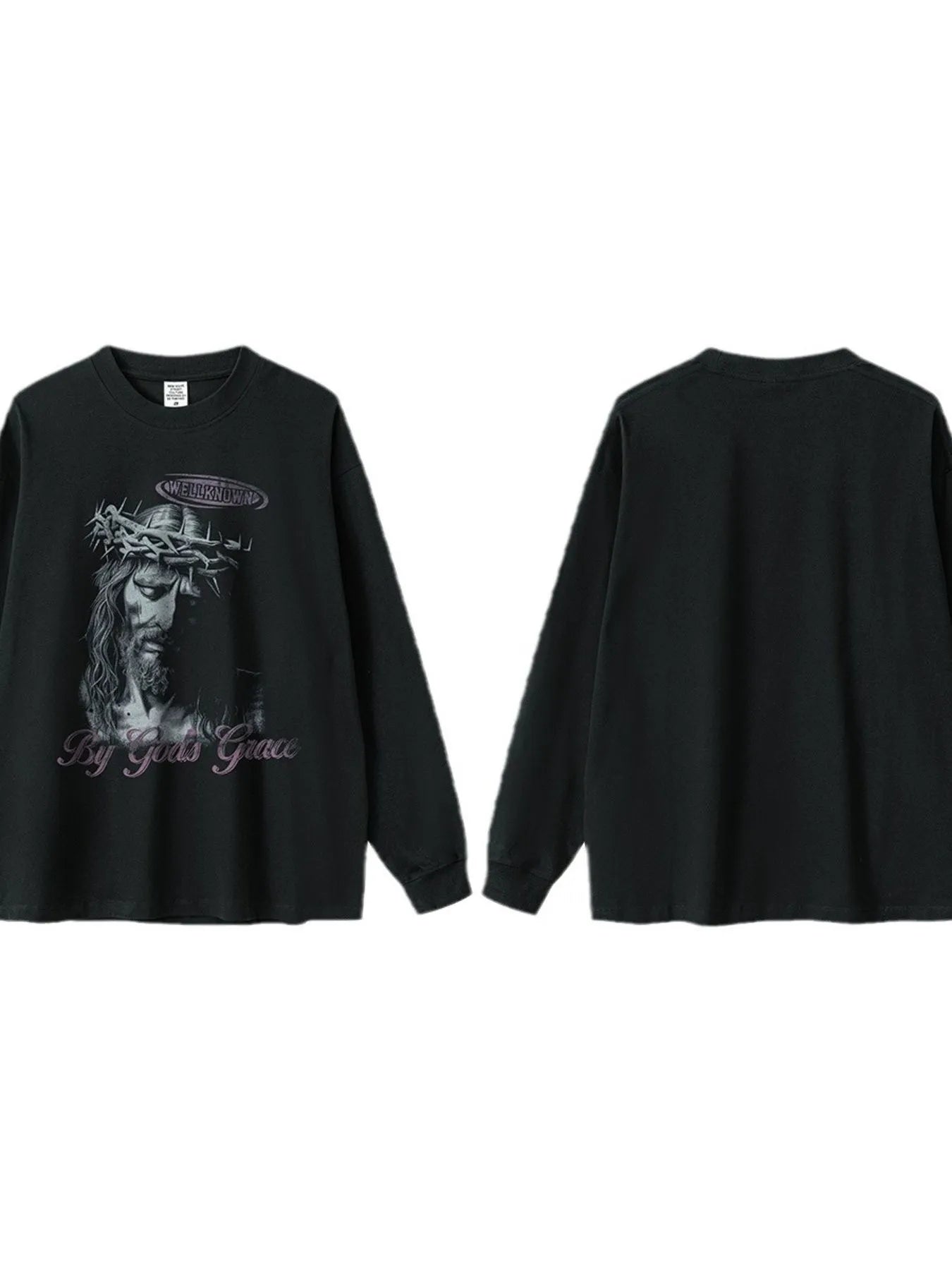 Men's Graphic Round Neck Long Sleeve T-Shirt - Velora Luxury Fashion