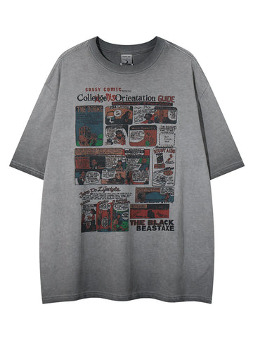 Men's Graphic Round Neck Short Sleeve T-Shirt - Velora Luxury Fashion