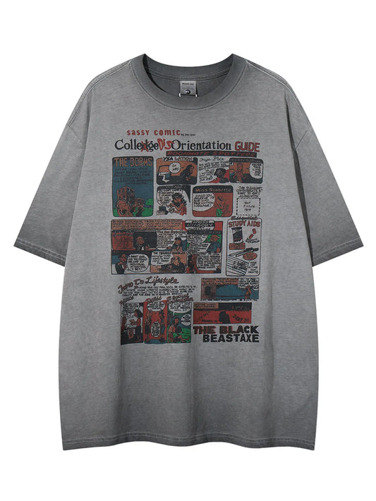 Men's Graphic Round Neck Short Sleeve T-Shirt - Velora Luxury Fashion