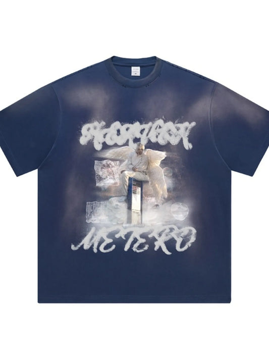 Men's Graphic Round Neck Short Sleeve T-Shirt - Velora Luxury Fashion