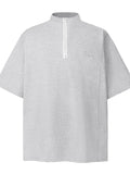Men's Half-Zip Mock Neck Short Sleeve T-Shirt - Velora Luxury Fashion