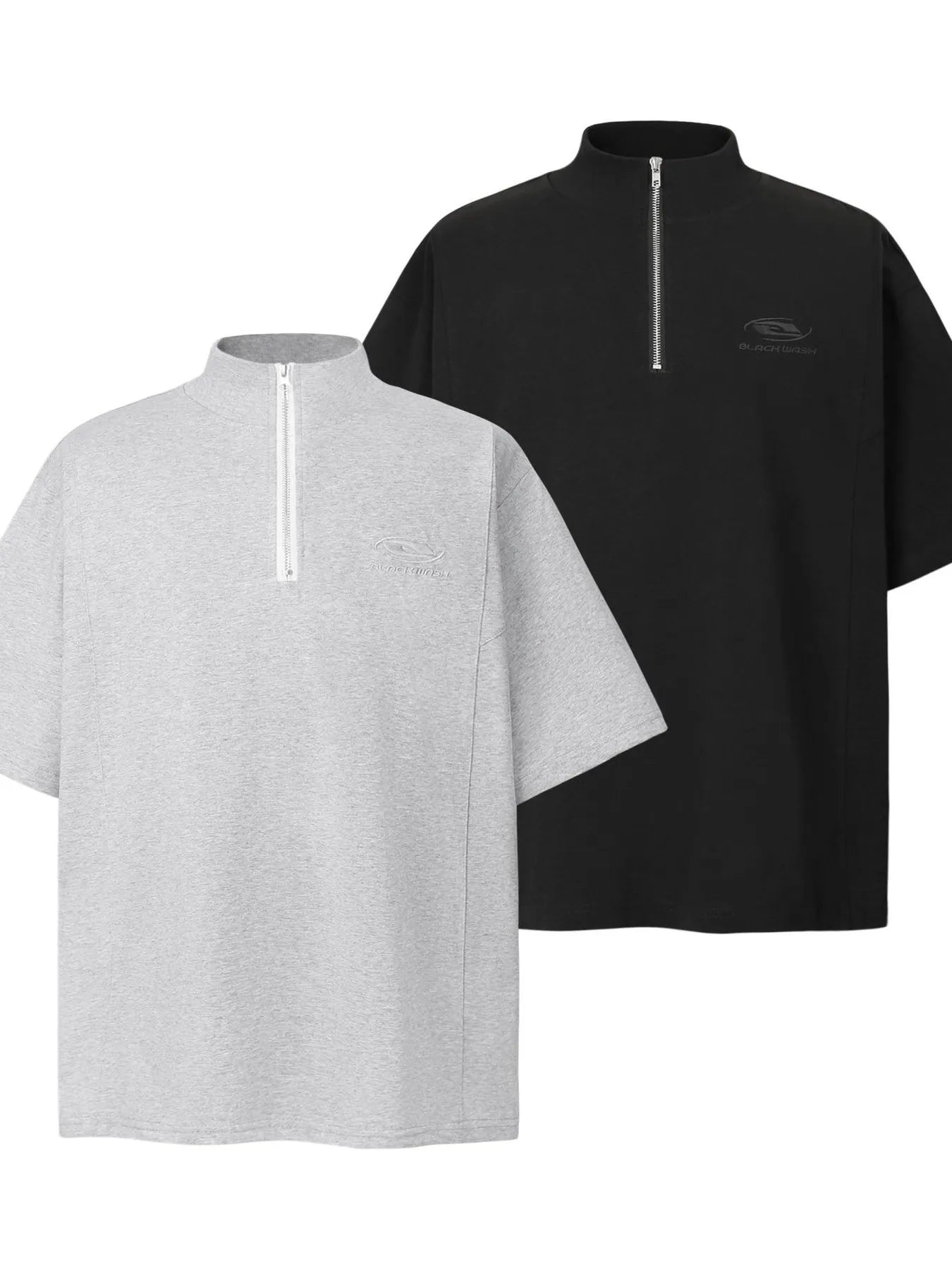 Men's Half-Zip Mock Neck Short Sleeve T-Shirt - Velora Luxury Fashion