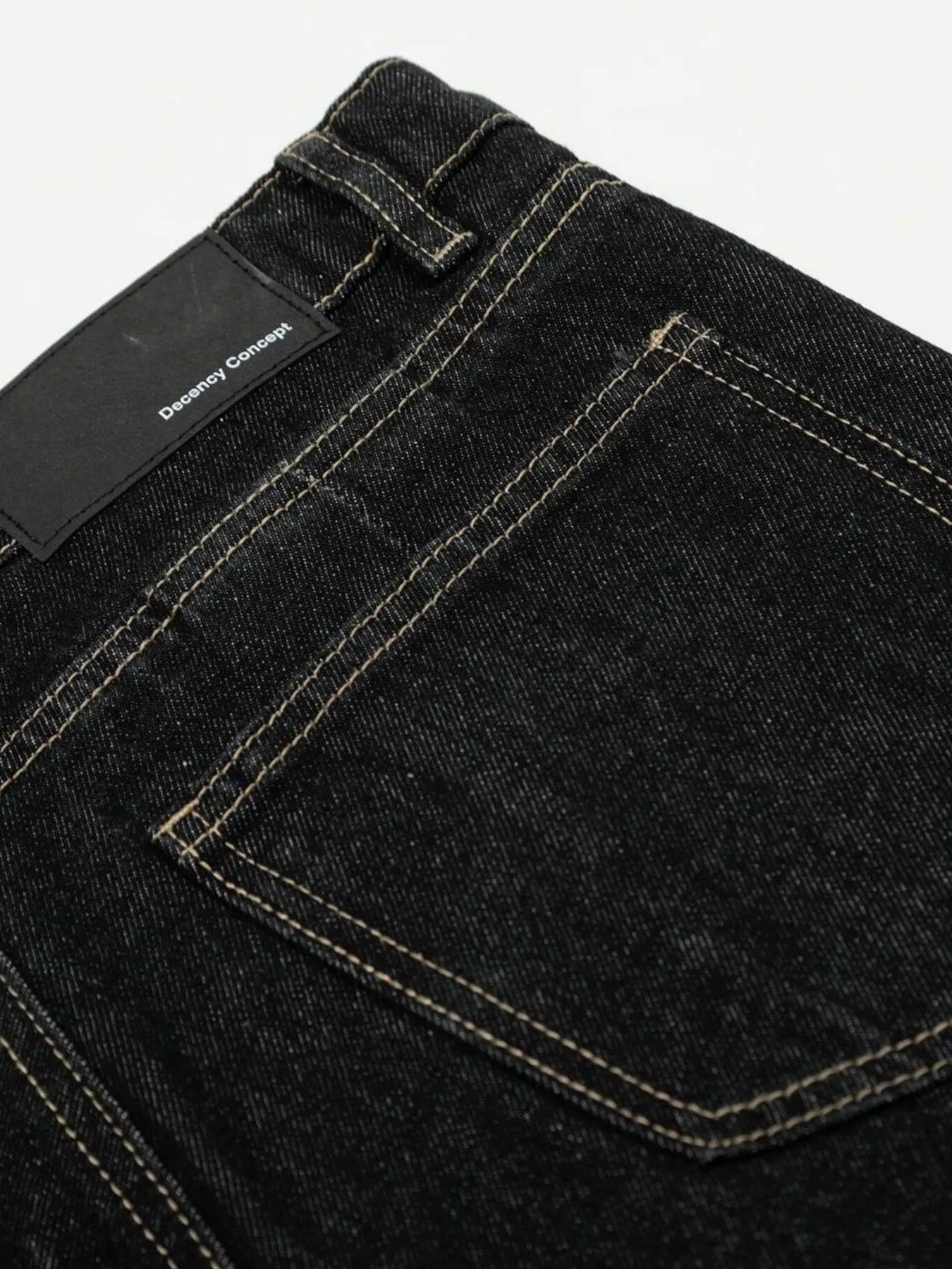 Men's High Waist Curved Jeans with Pleated Detail - Velora Luxury Fashion