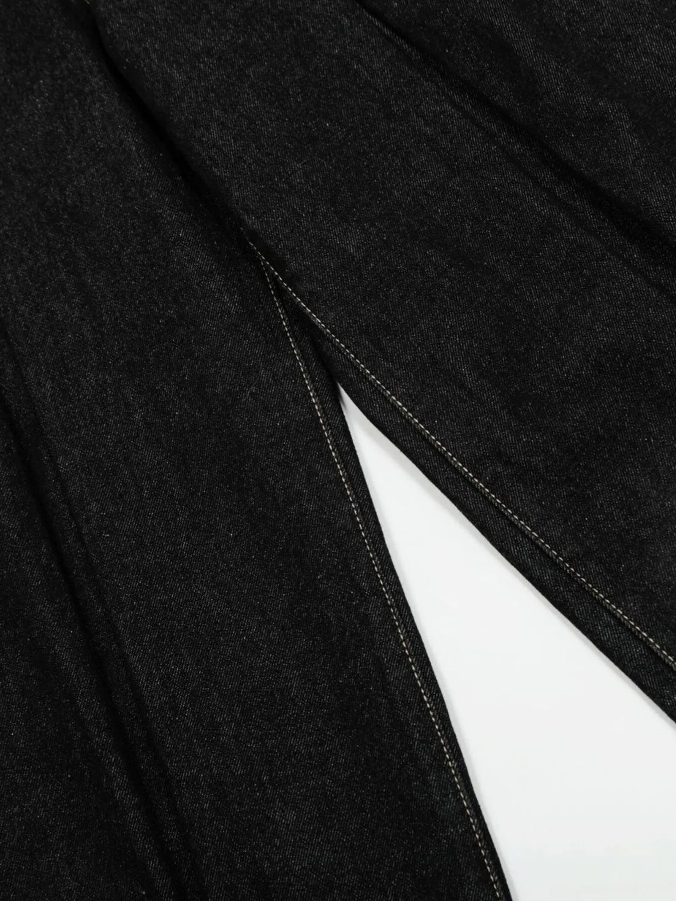 Men's High Waist Curved Jeans with Pleated Detail - Velora Luxury Fashion