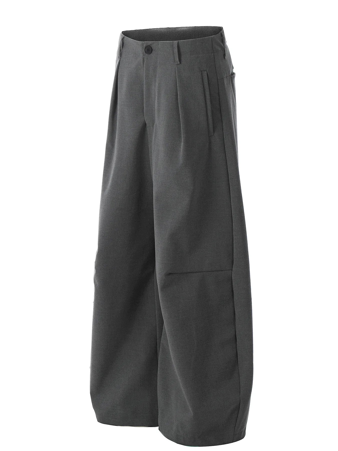 Men's High Waist Pleated Curved Pants - Velora Luxury Fashion