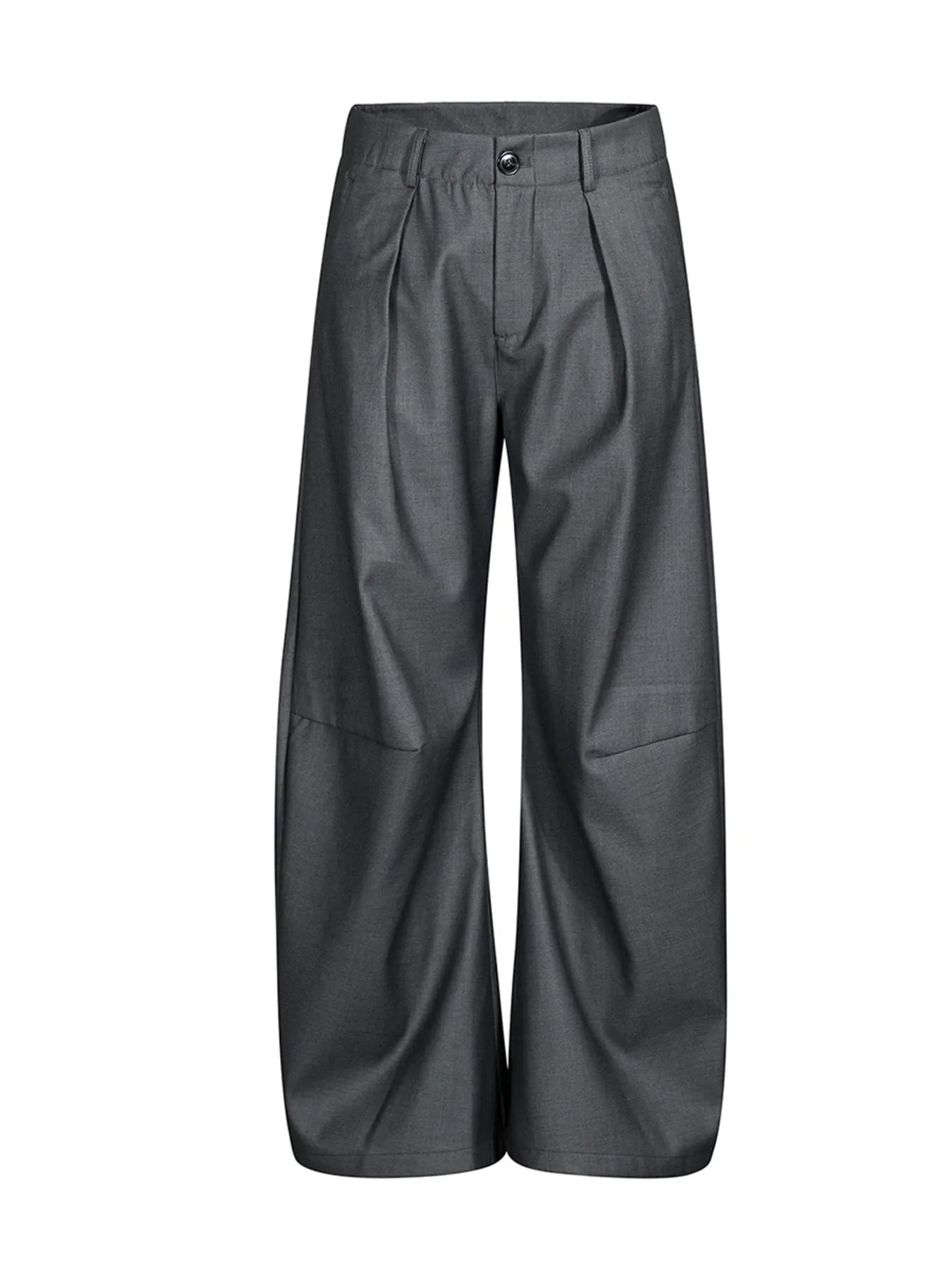 Men's High Waist Pleated Curved Pants - Velora Luxury Fashion