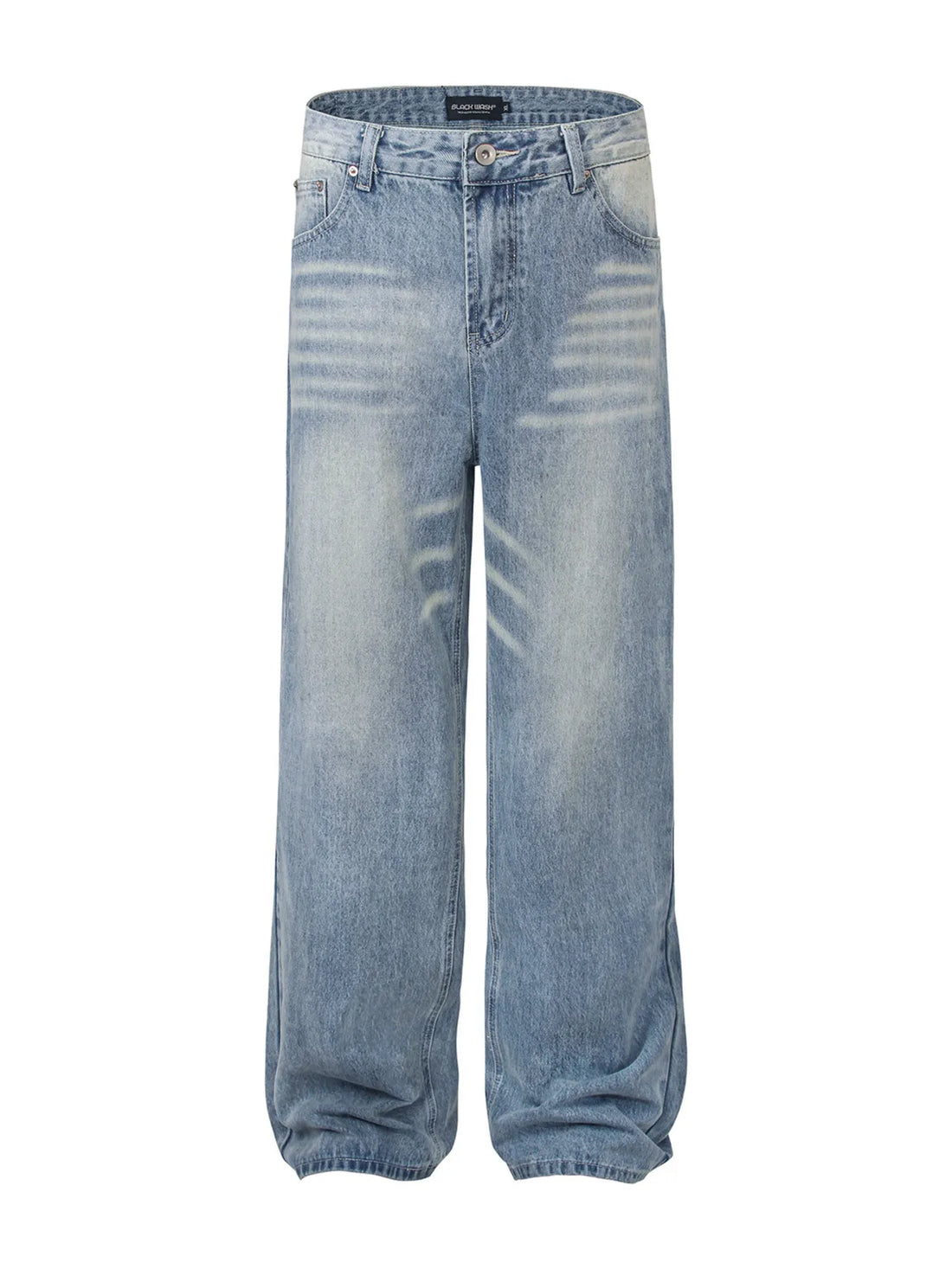 Men's High Waist Wide Leg Washed Jeans - Velora Luxury Fashion