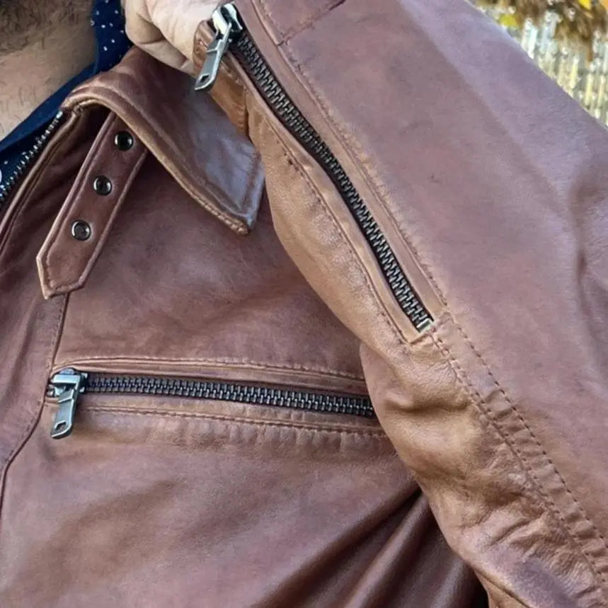 Men's Lamb Leather Four-Pocket Classic Jacket - Velora Luxury Fashion