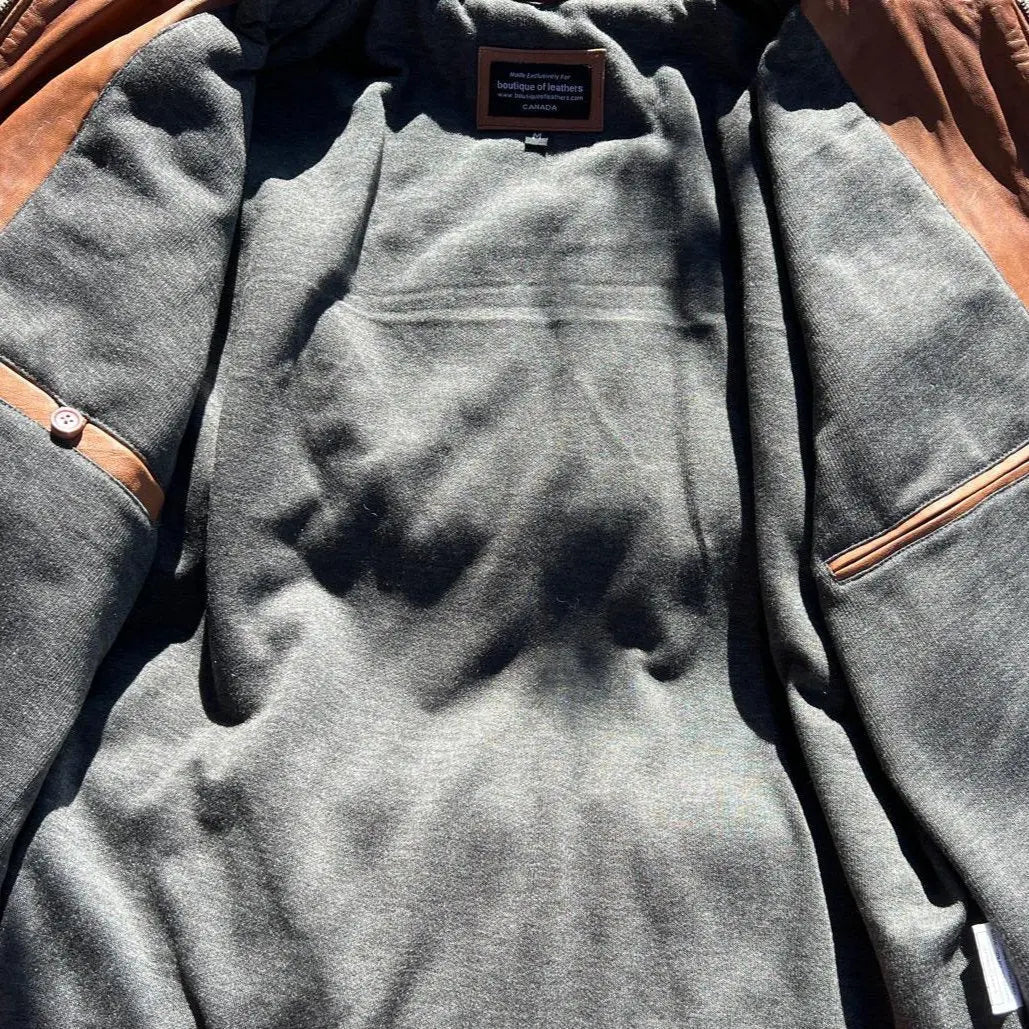 Men's Lamb Leather Four-Pocket Classic Jacket - Velora Luxury Fashion