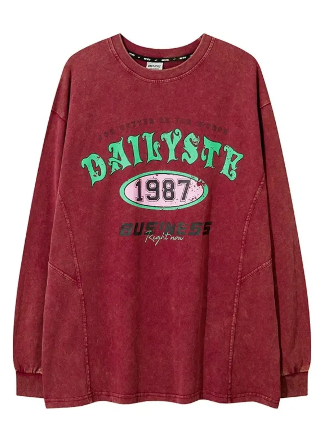 Men's Letter Graphic Round Neck Long Sleeve T-Shirt - Velora Luxury Fashion