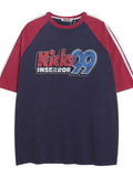 Men's Letter Graphic Round Neck Raglan Sleeve T-Shirt - Velora Luxury Fashion