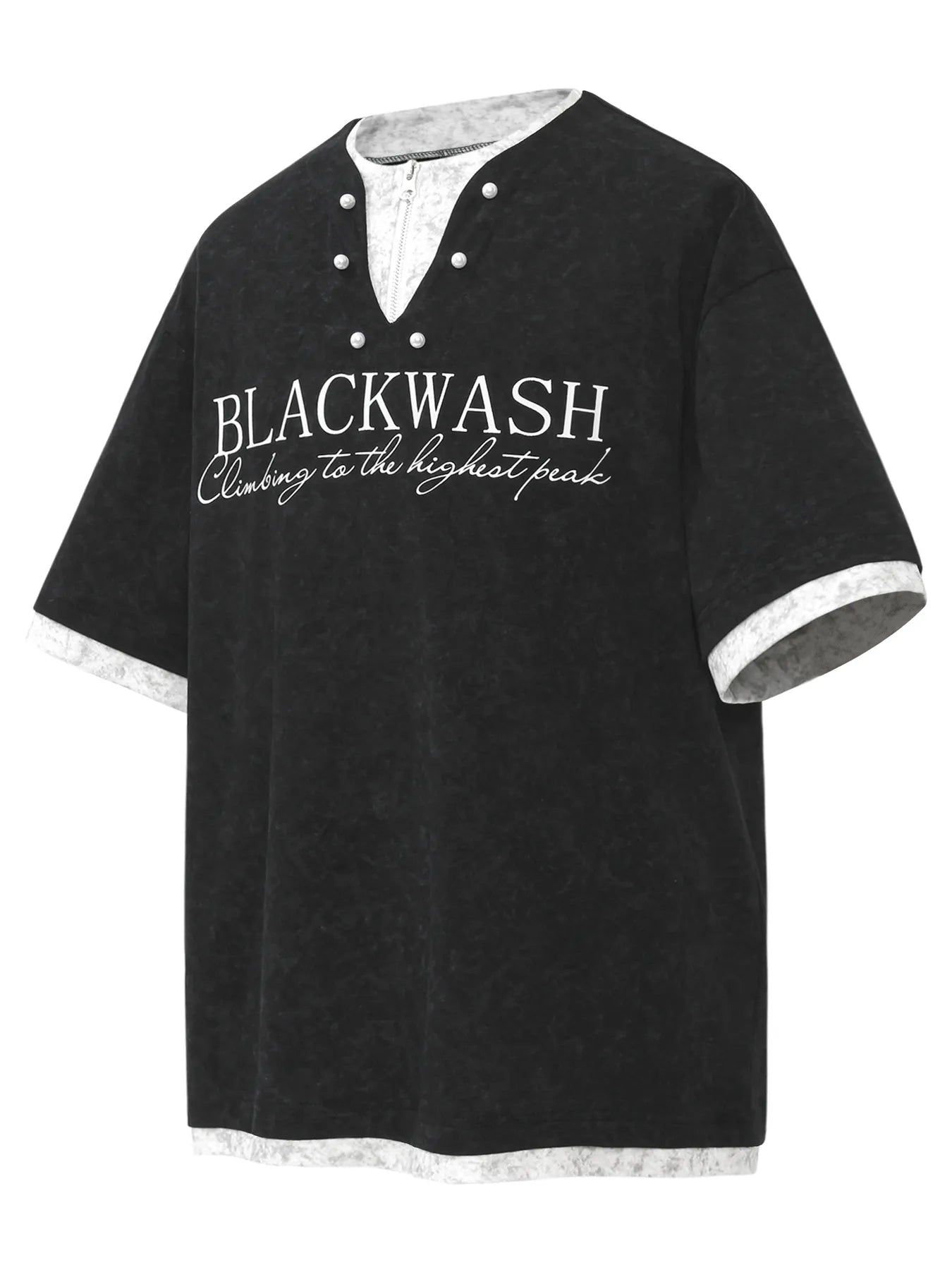 Men's Letter Graphic Round Neck Short Sleeve Contrast Trim T-Shirt - Velora Luxury Fashion