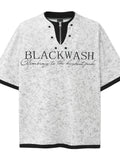 Men's Letter Graphic Round Neck Short Sleeve Contrast Trim T-Shirt - Velora Luxury Fashion