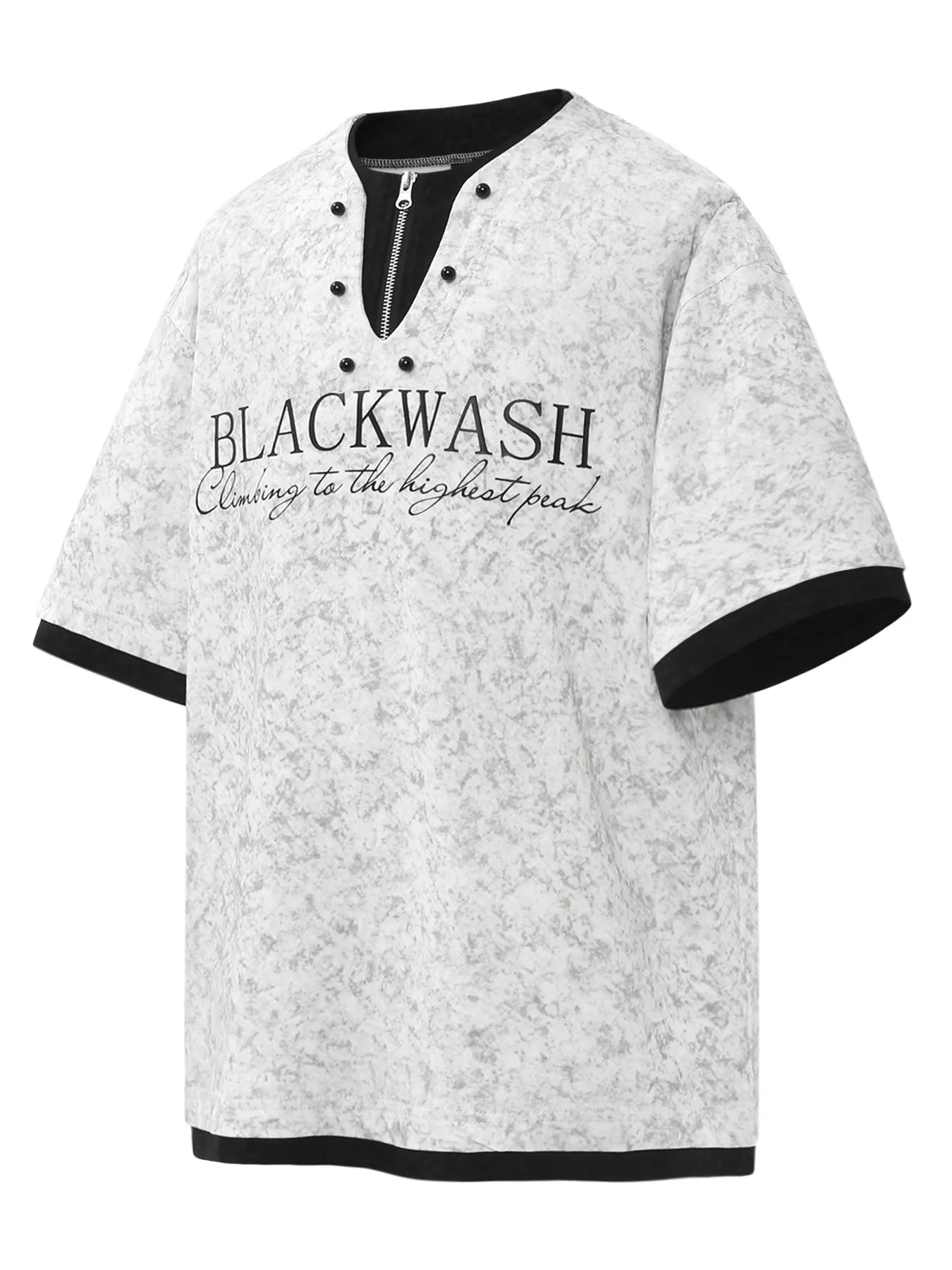 Men's Letter Graphic Round Neck Short Sleeve Contrast Trim T-Shirt - Velora Luxury Fashion