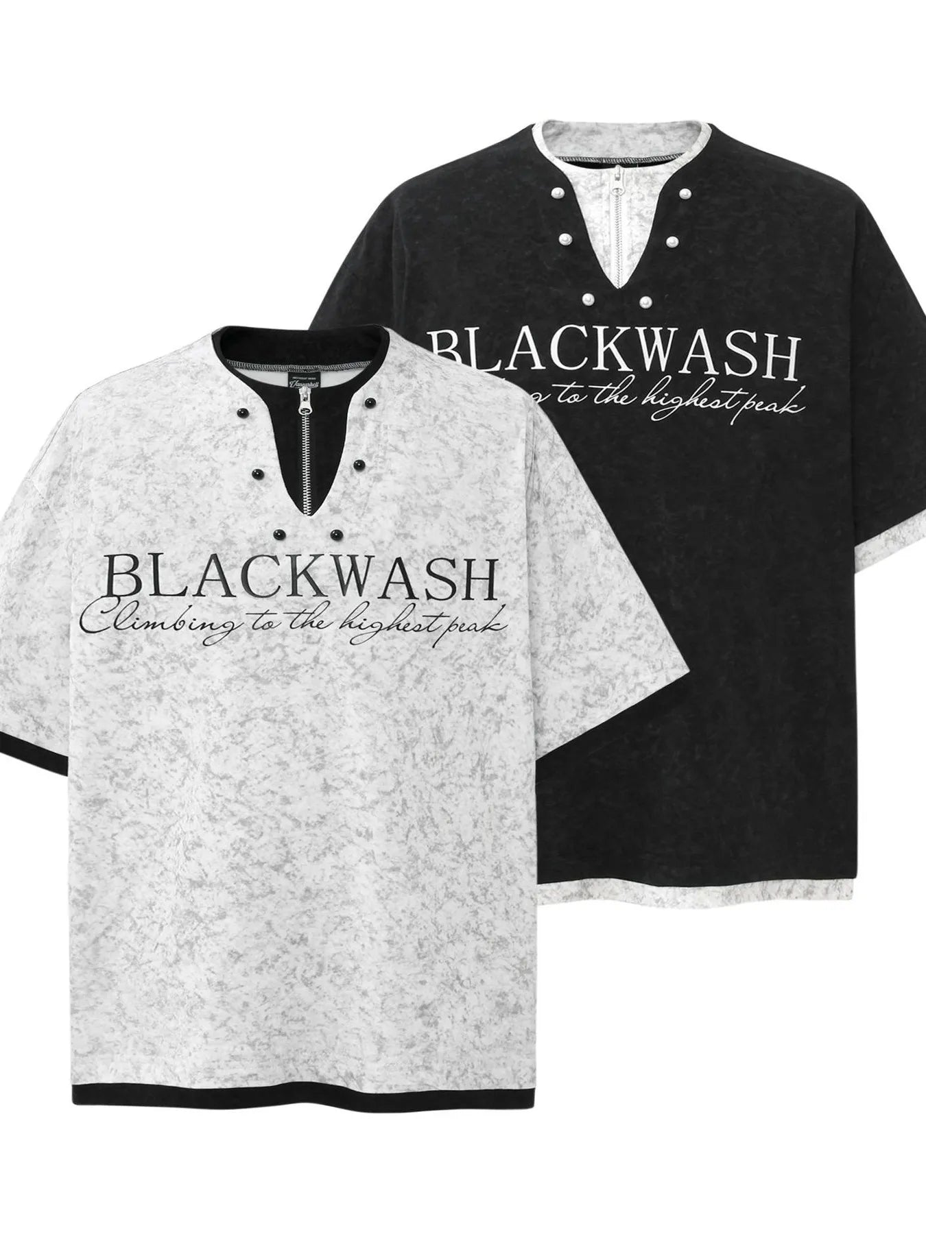 Men's Letter Graphic Round Neck Short Sleeve Contrast Trim T-Shirt - Velora Luxury Fashion