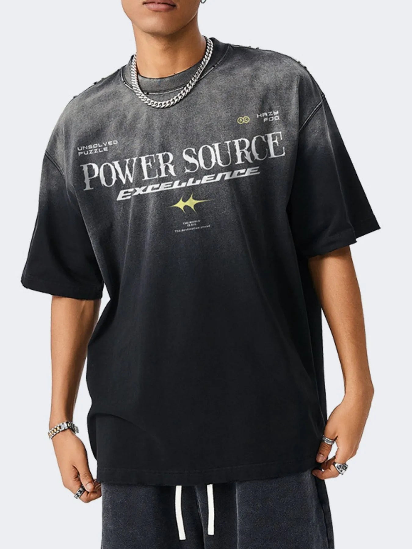 Men's Letter Graphic Round Neck Short Sleeve T-Shirt - Velora Luxury Fashion