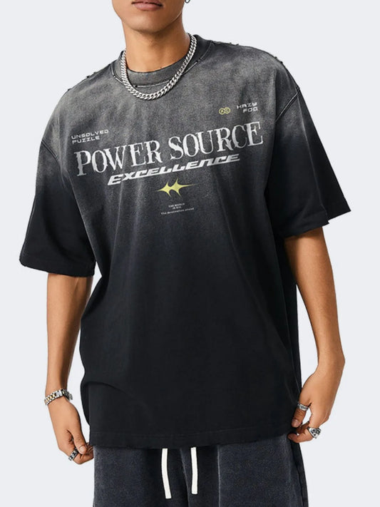 Men's Letter Graphic Round Neck Short Sleeve T-Shirt - Velora Luxury Fashion