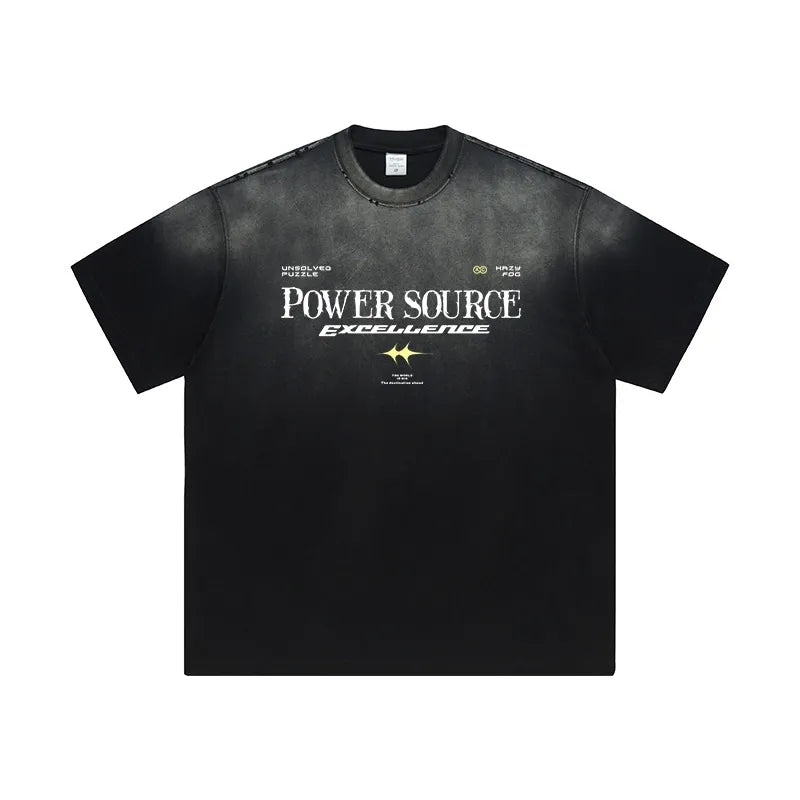 Men's Letter Graphic Round Neck Short Sleeve T-Shirt - Velora Luxury Fashion