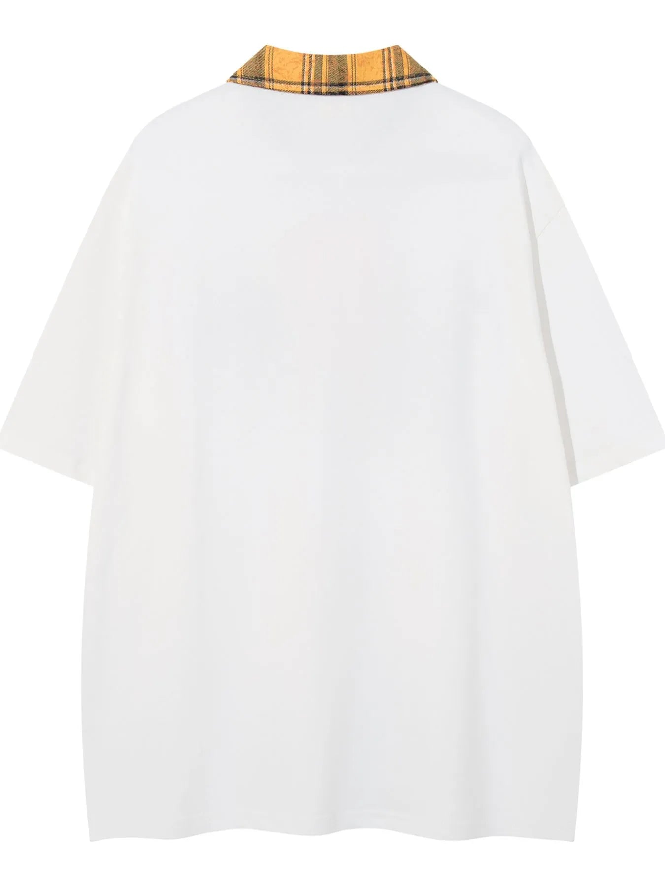 Men's Letter Plaid Collar Short Sleeve Polo - Velora Luxury Fashion