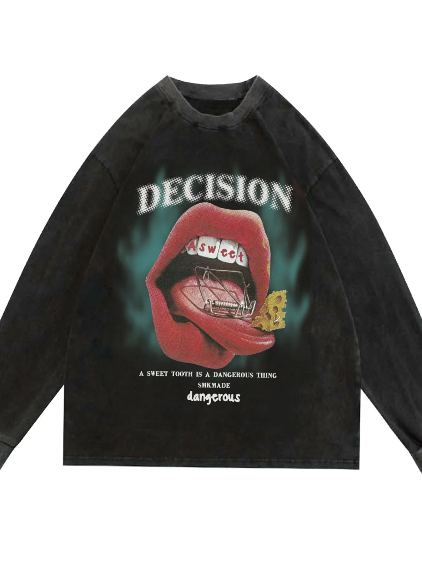 Men's Lips Graphic Oversized Sweatshirt - Velora Luxury Fashion