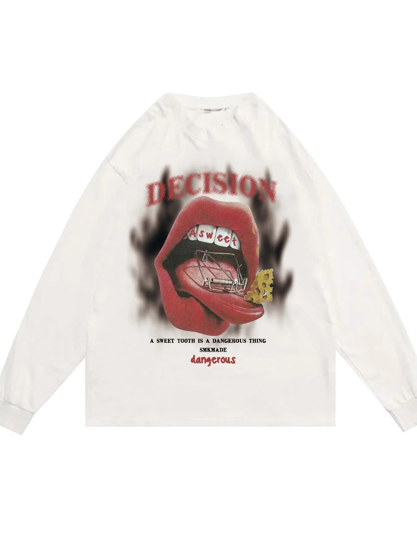 Men's Lips Graphic Oversized Sweatshirt - Velora Luxury Fashion