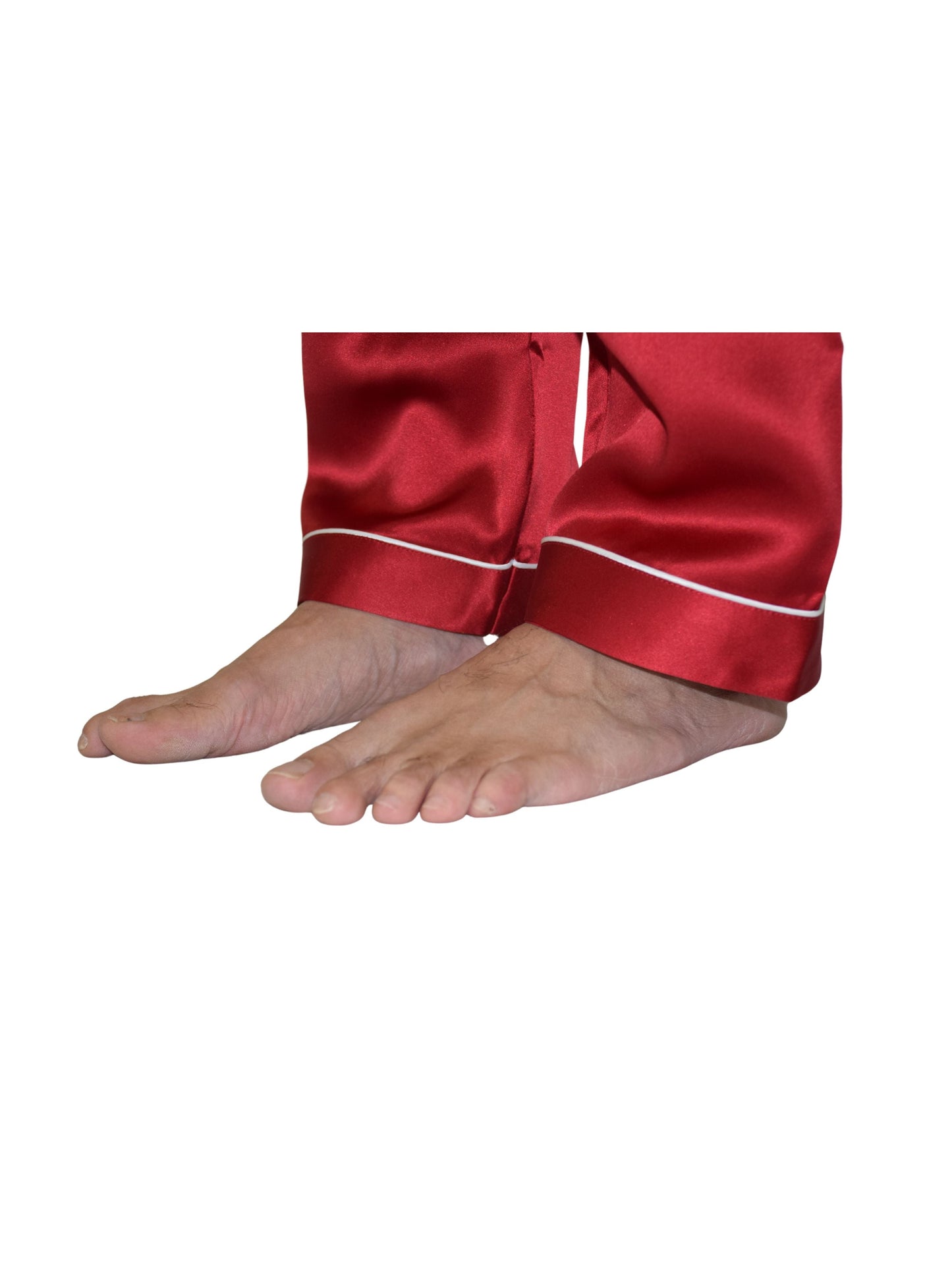 Men's Mulberry Silk Pajama Set Red - Velora Luxury Fashion