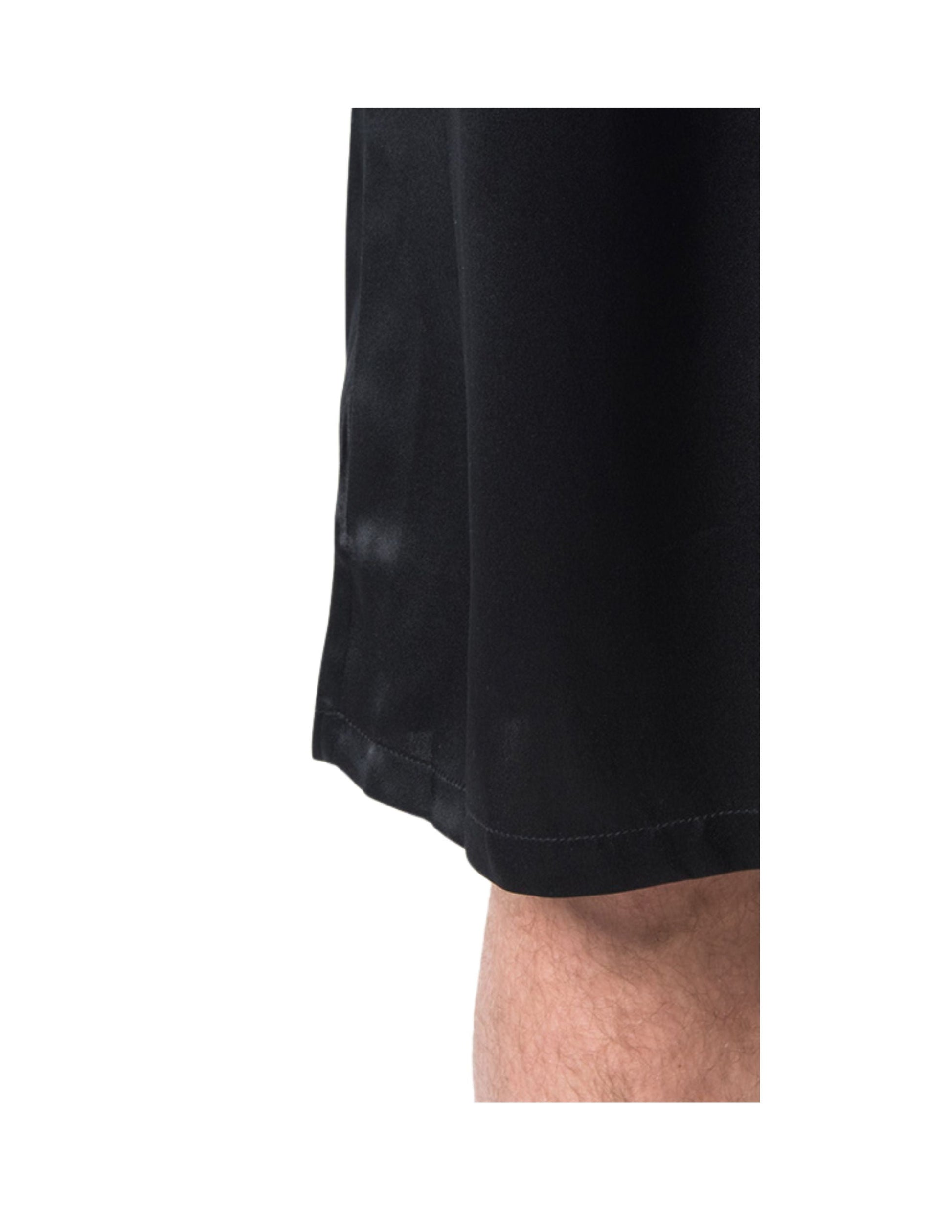 Men's Mulberry Silk Robe Black - Velora Luxury Fashion