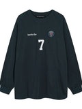 Men's Number 7 Round Neck Long Sleeve Sweatshirt - Velora Luxury Fashion