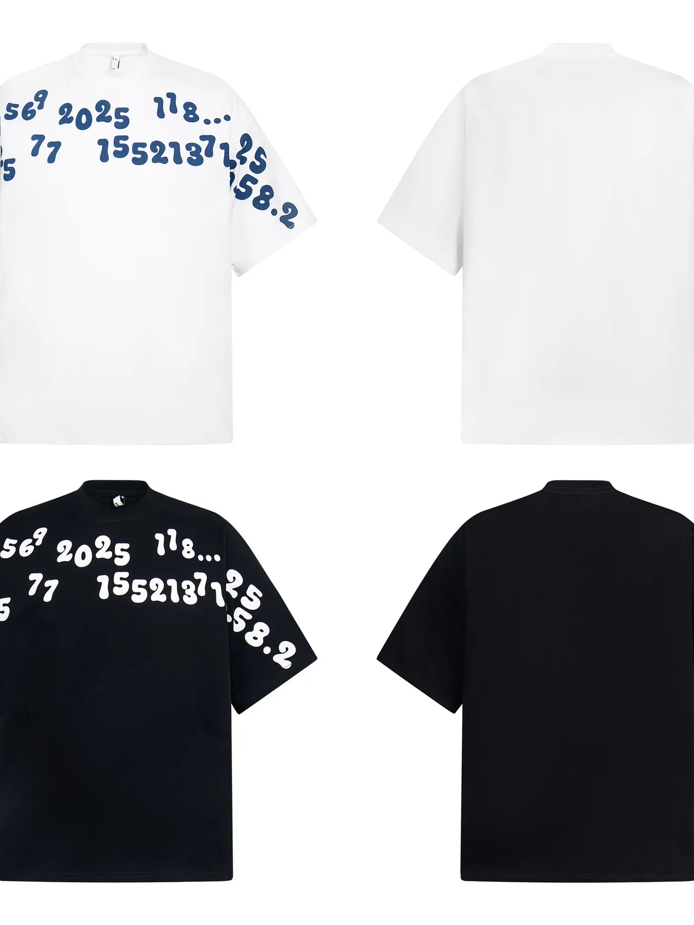 Men's Number Print Short Sleeve Oversized T-Shirt - Velora Luxury Fashion