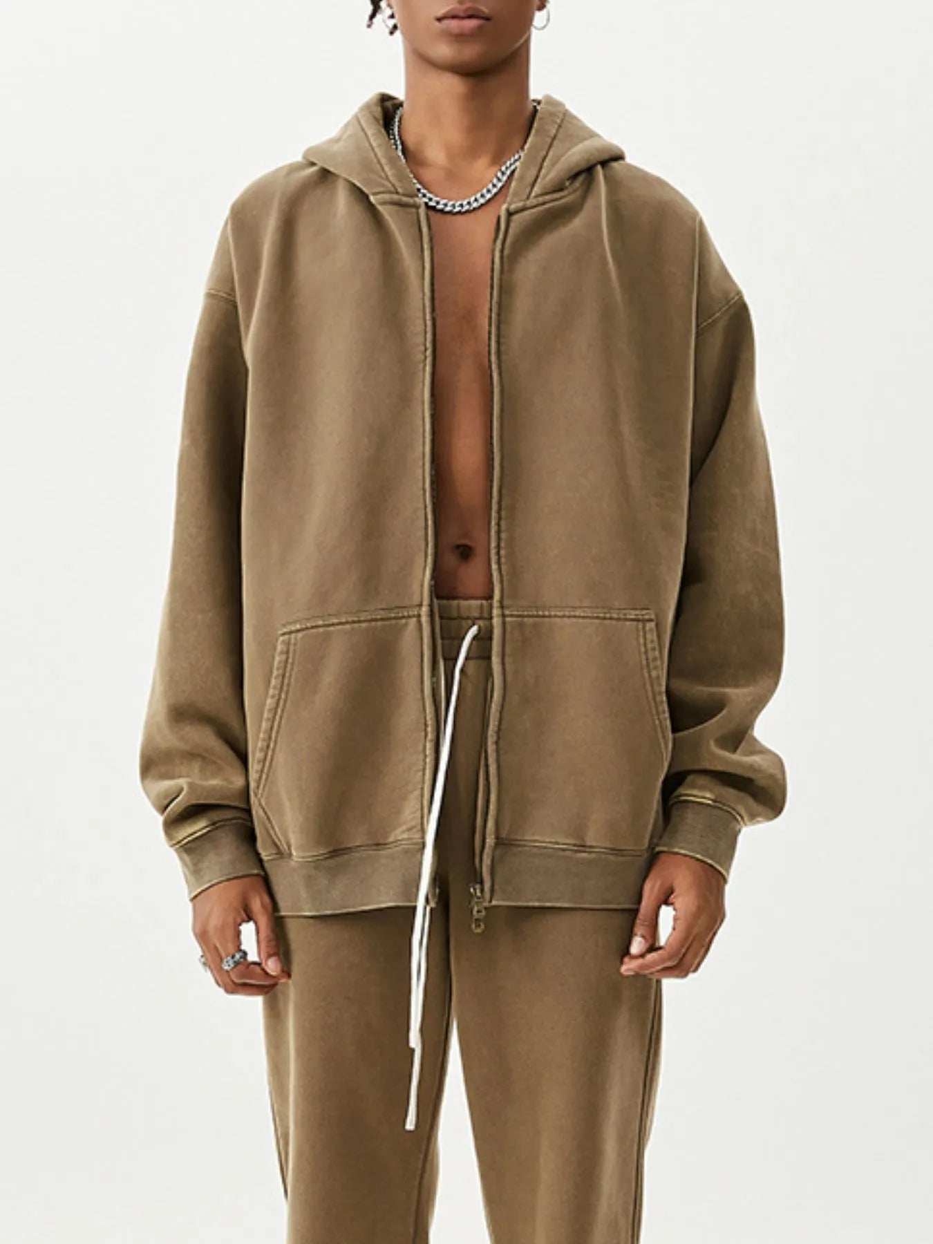 Men's Oversized Zip-Up Hoodie - Velora Luxury Fashion