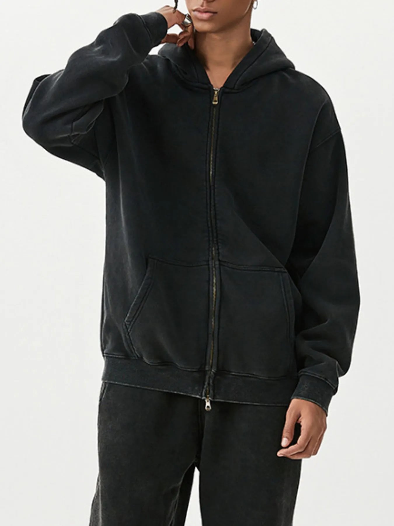 Men's Oversized Zip-Up Hoodie - Velora Luxury Fashion