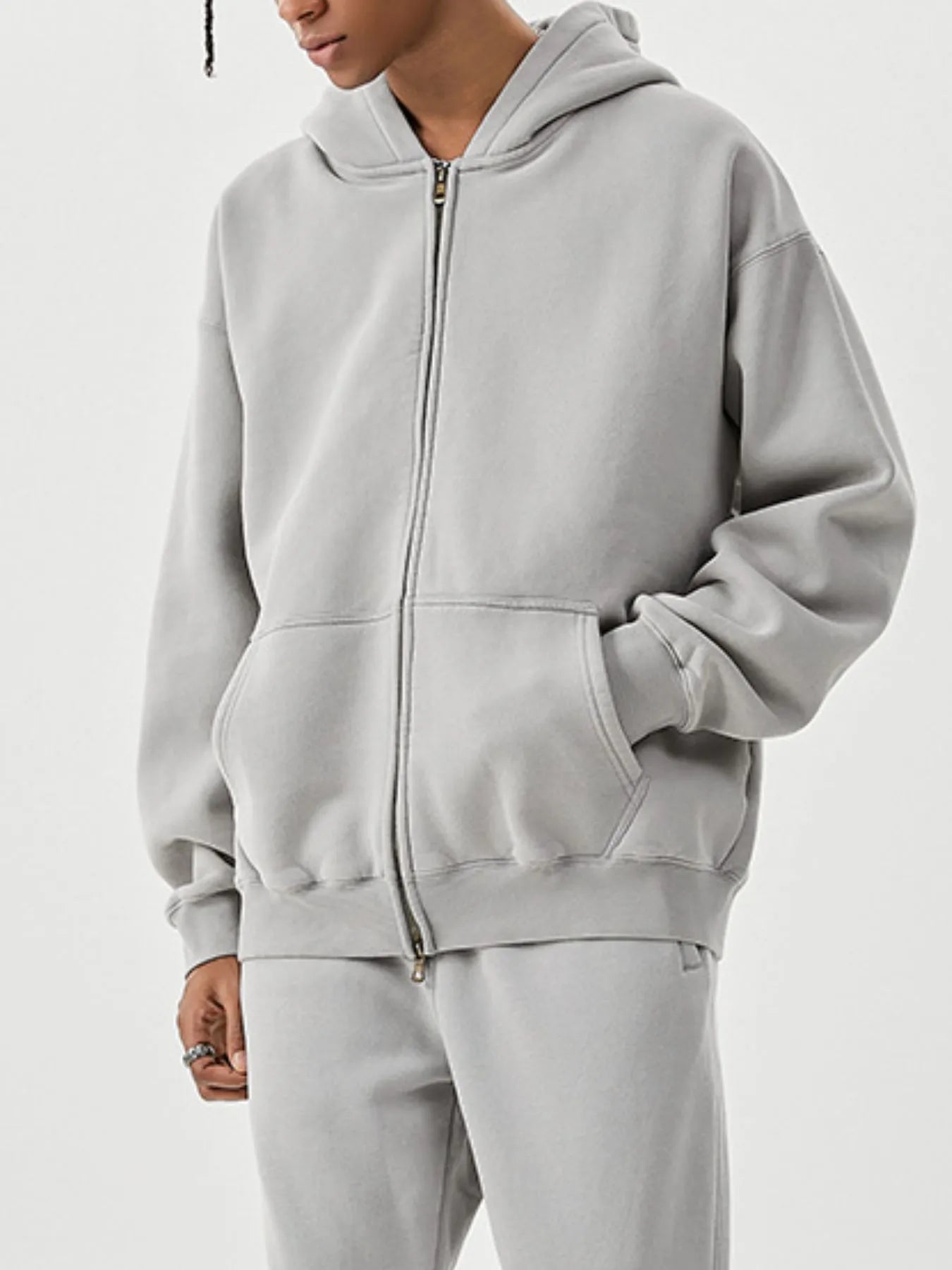 Men's Oversized Zip-Up Hoodie - Velora Luxury Fashion