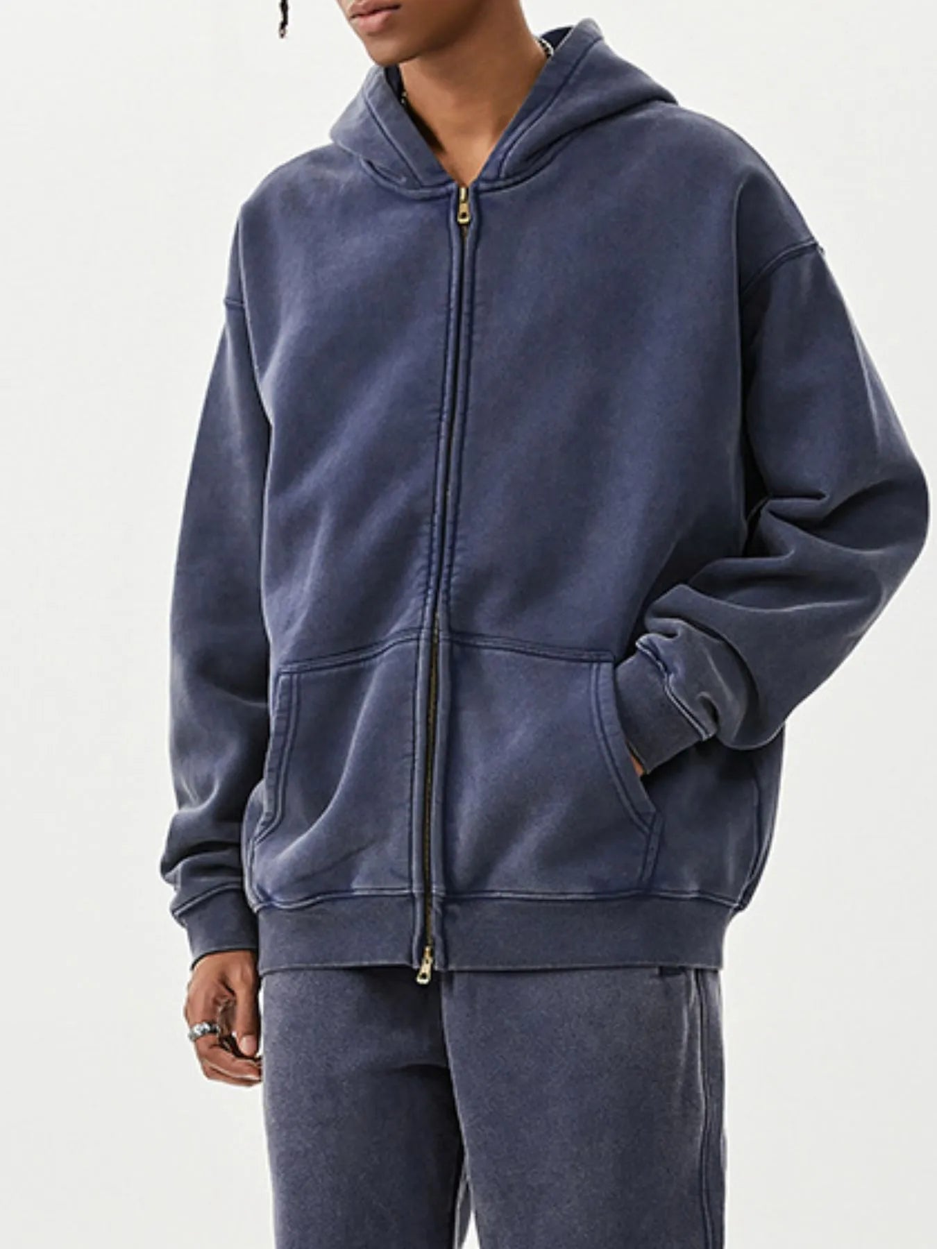 Men's Oversized Zip-Up Hoodie - Velora Luxury Fashion
